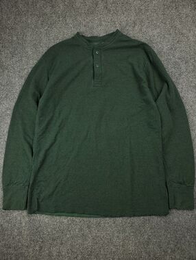 LL Bean River Driver Wool Shirt Large Tall LT Henley Base Layer Thermal Hunting